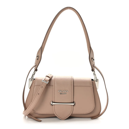 Prada City Calfskin Saffiano Sidonie Shoulder Bag Cipria 1 of 8
