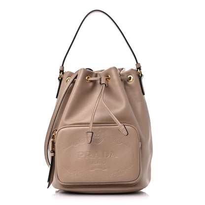 Prada Glace Calfskin Embossed Bucket Bag Cammeo 1 of 8