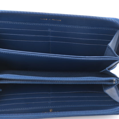 Chanel Lambskin Quilted Boy Zip Around Wallet Blue 5 of 10