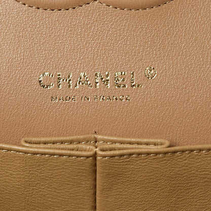 Chanel Iridescent Tweed Lambskin Medium Double Flap Dark Beige 6 of 9