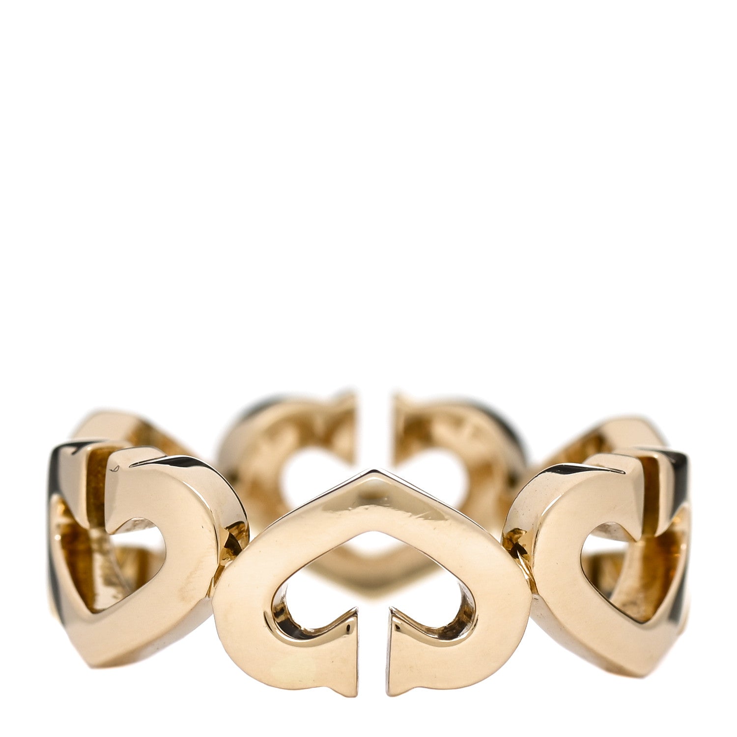 Cartier 18K Yellow Gold Hearts and Symbols Ring 53 6.5 3 of 6