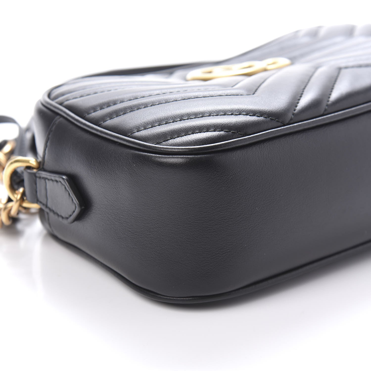 Gucci Calfskin Matelasse Small GG Marmont Chain Shoulder Bag Black 6 of 11