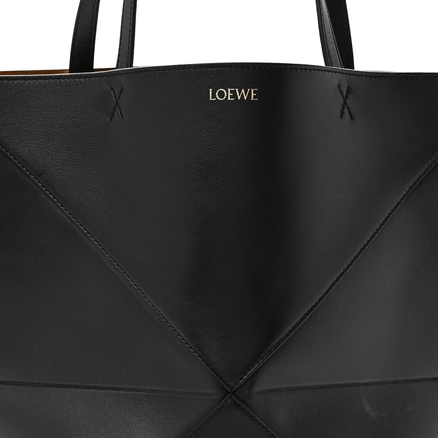 Loewe Shiny Calfskin Medium Puzzle Fold Tote Black 8 of 12
