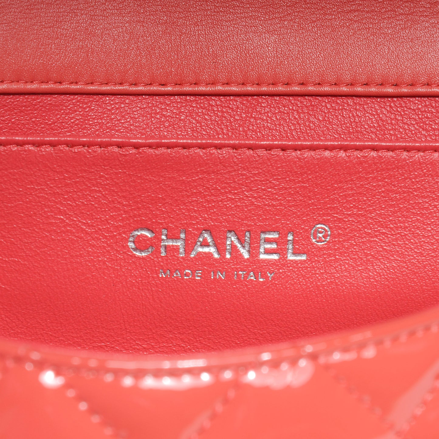 Patent Quilted Clutch Flap Rose Fonce