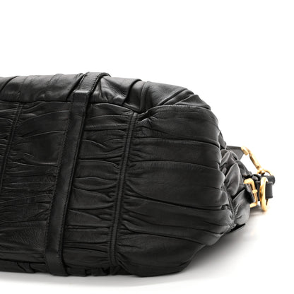 Prada Nappa Gaufre Buckle Shoulder Bag Black 9 of 15