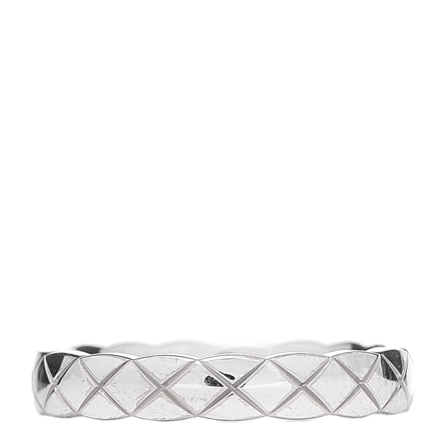 Chanel 18K White Gold Mini Coco Crush Ring 48 4.5 1 of 4