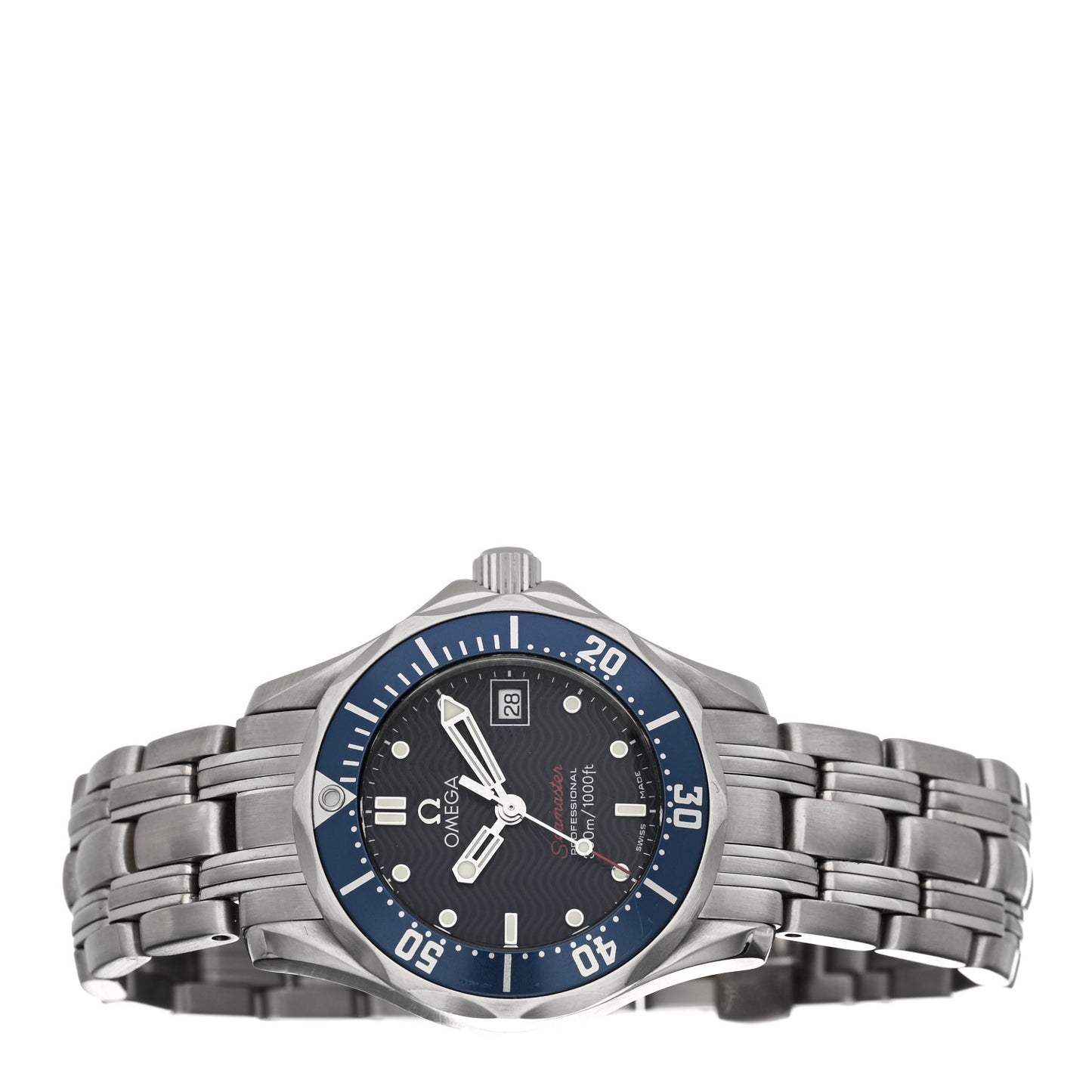 Stainless Steel 28mm Seamaster Diver 300M Quartz Watch Blue 2224.80.00