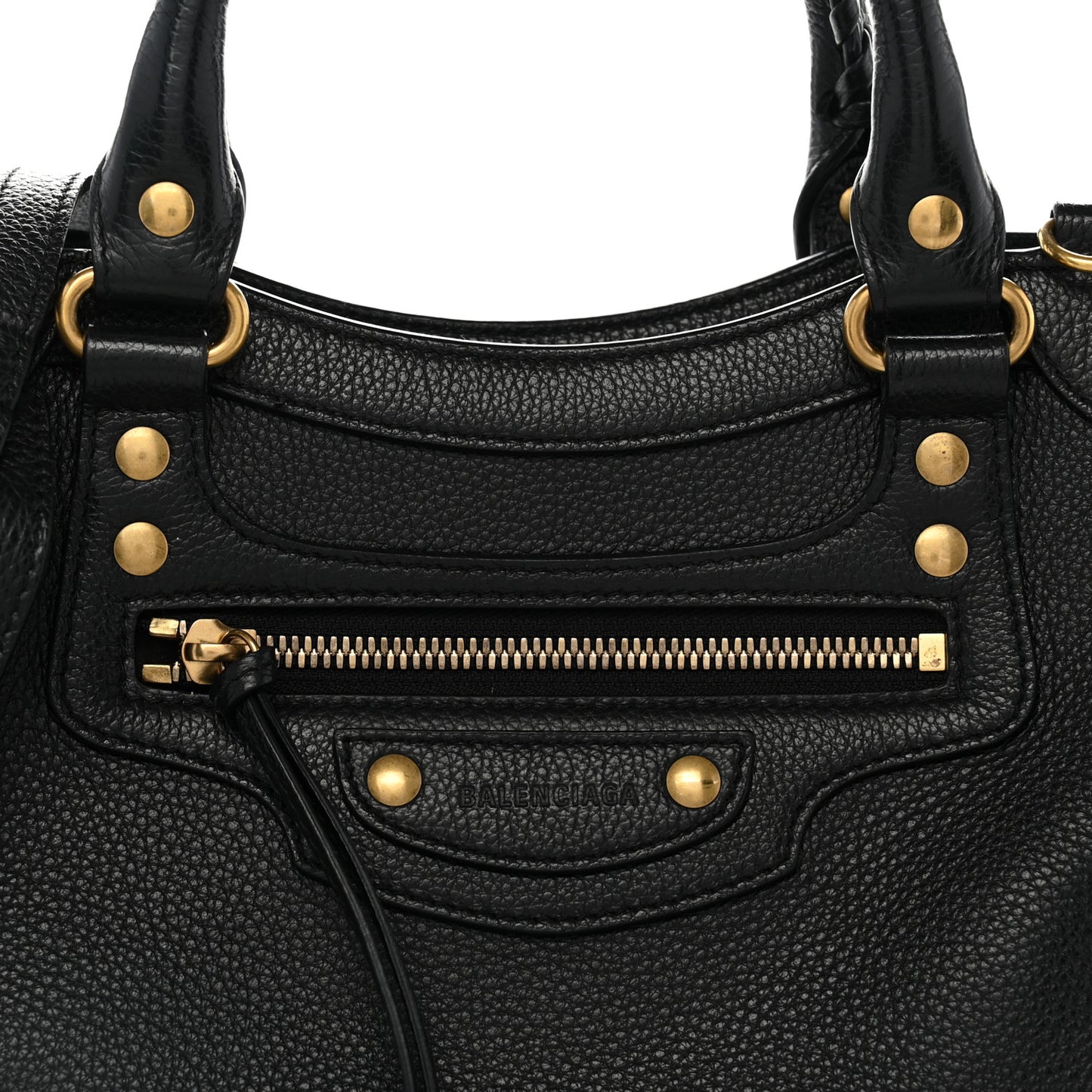 Grained Calfskin Neo Classic Gold Hardware S City Black
