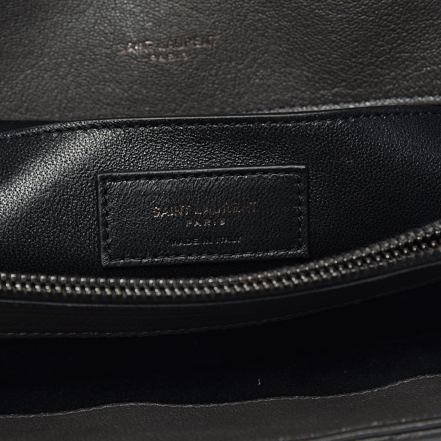 Sheepskin Matelasse Chevron Monogram Large College Satchel Dark Anthracite