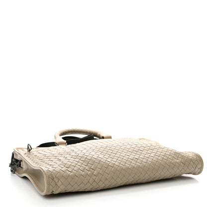 Bottega Veneta Calfskin Leggero Intrecciato Briefcase Mink 4 of 11