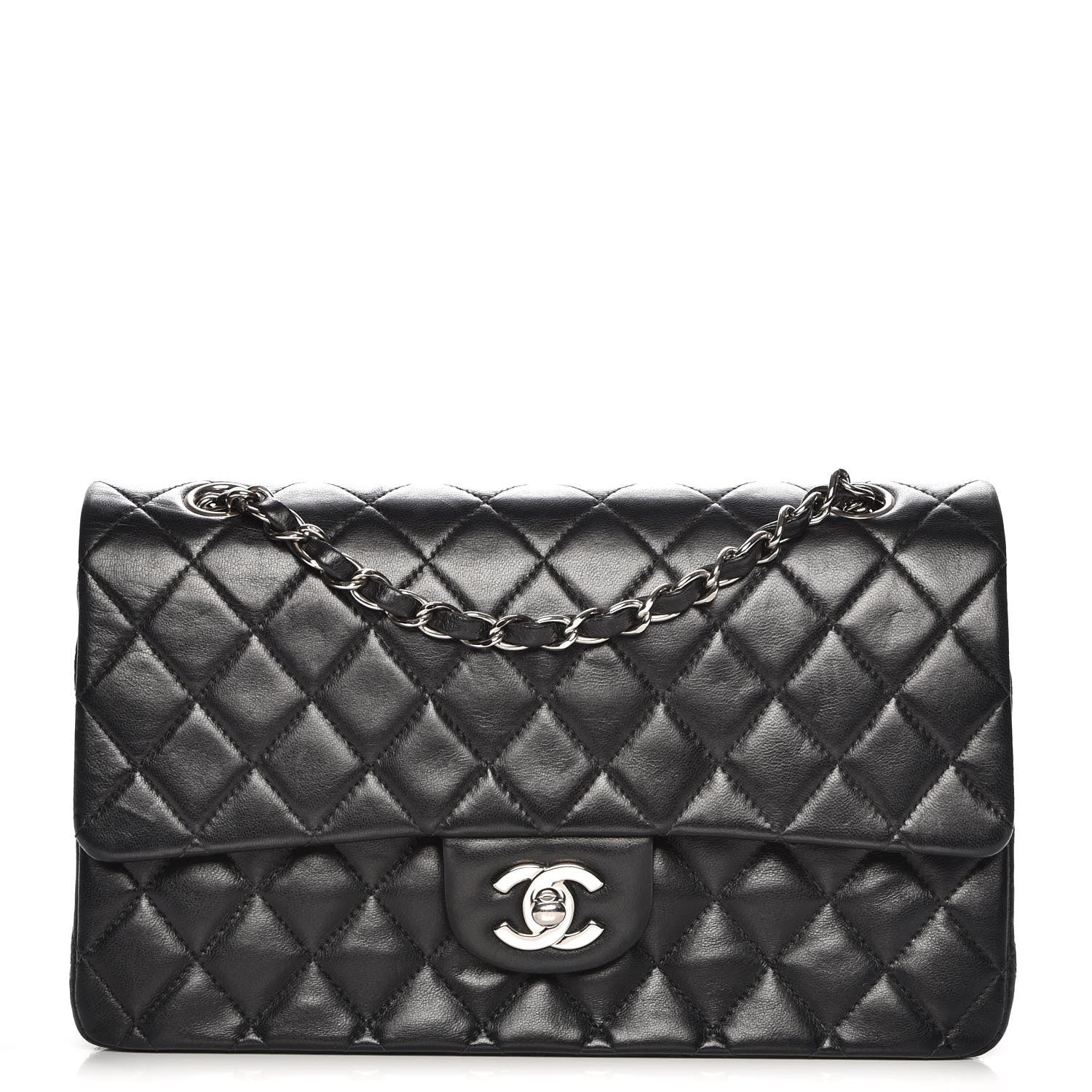 Chanel Lambskin Quilted Medium Double Flap Black 1 of 8