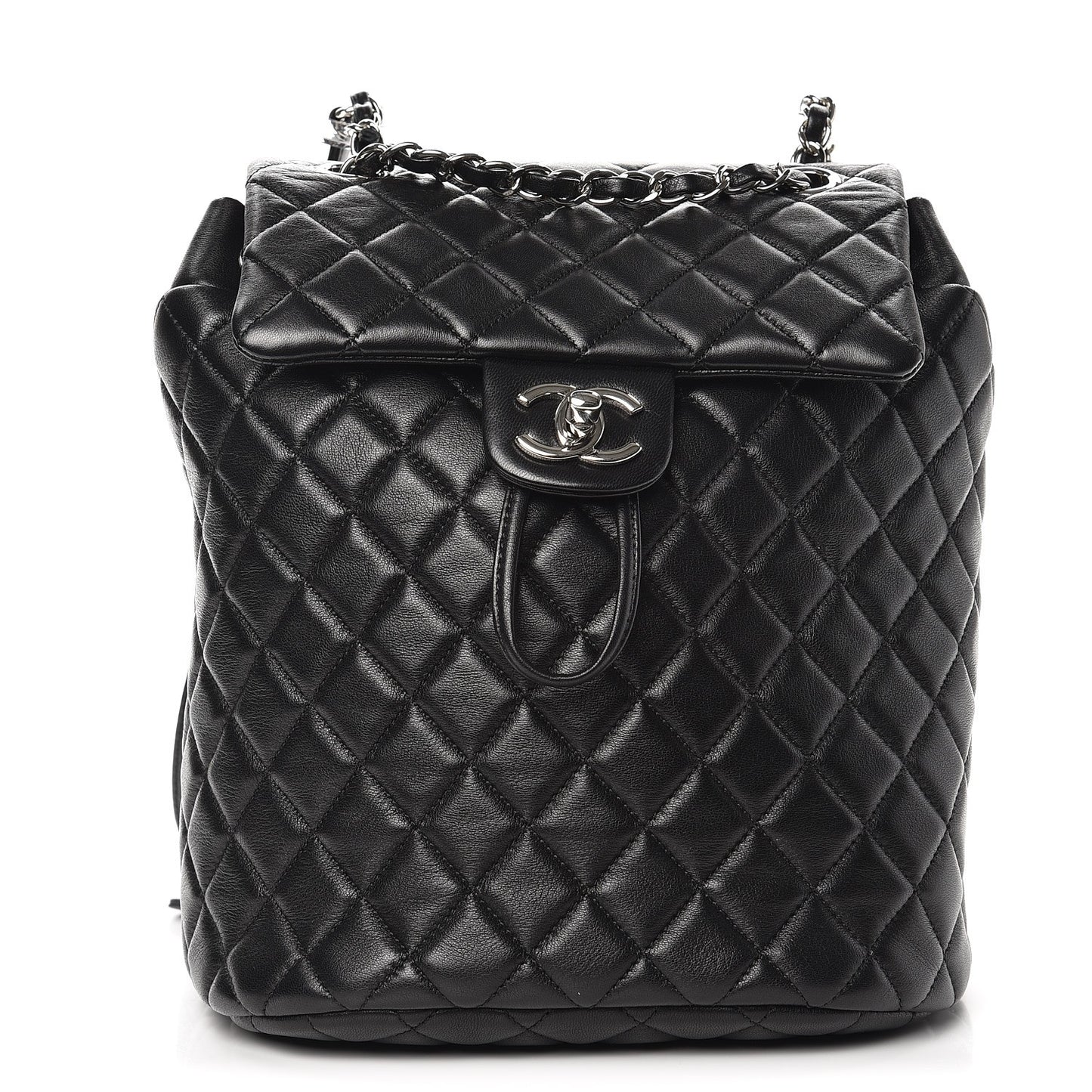 Lambskin Quilted Small Urban Spirit Backpack Black