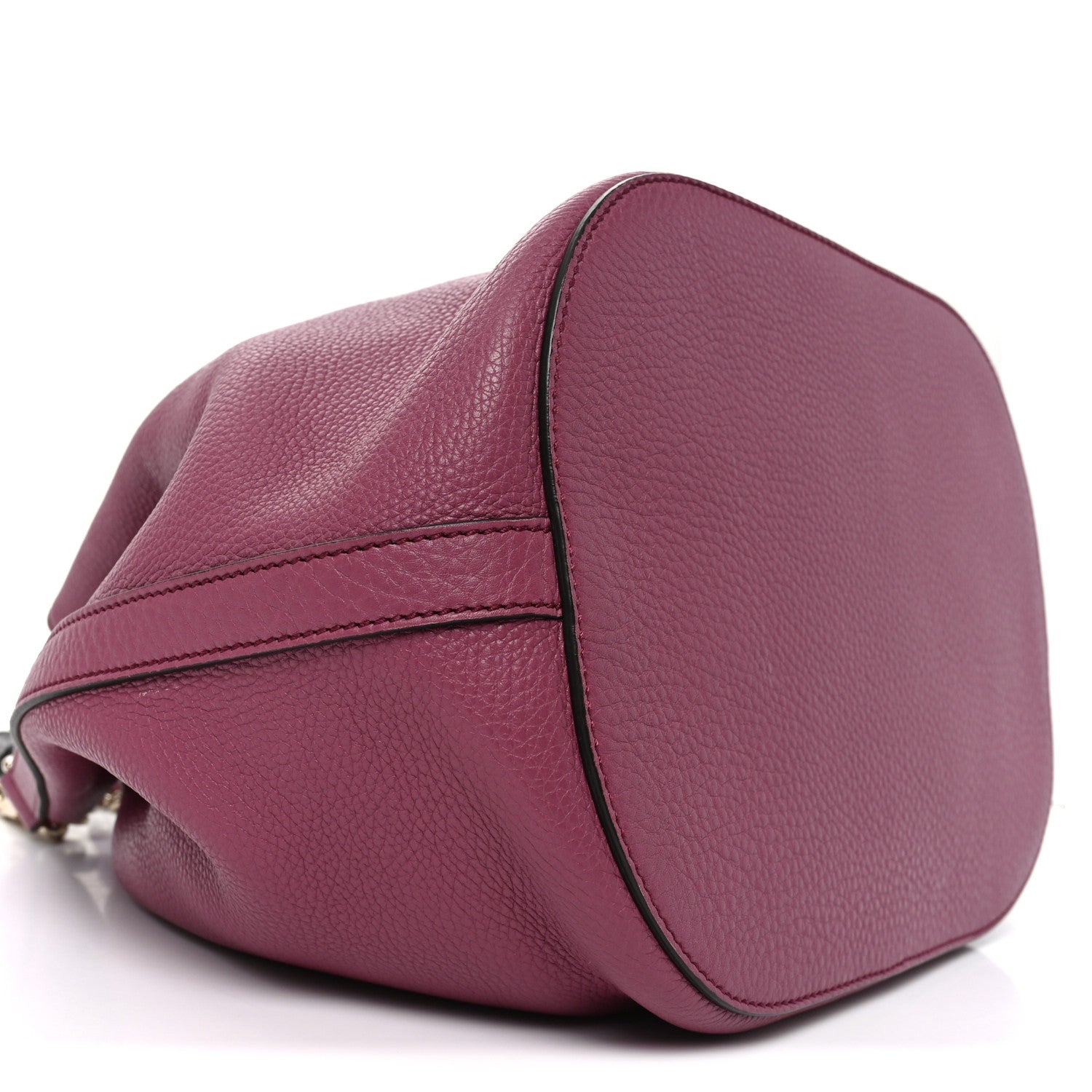 Gucci Pebbled Calfskin Miss Bamboo Bucket Bag Purple 1904564