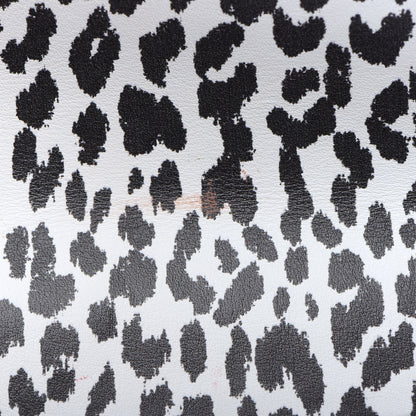 Saint Laurent Calfskin Monogram Printed Leopard Cassandre Clutch Black White 8 of 9