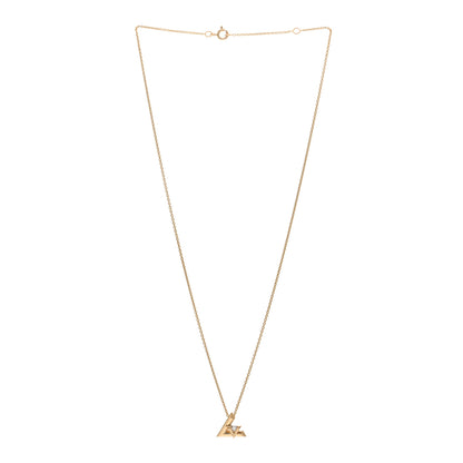Louis Vuitton 18K Yellow Gold Diamond Small LV Volt One Pendant Necklace 3 of 5