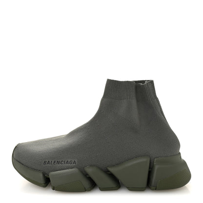 Balenciaga Technical 3D Recycled Knit Womens Speed 2.0 Sneakers 40 Monocolor Dark Kaki 1 of 9