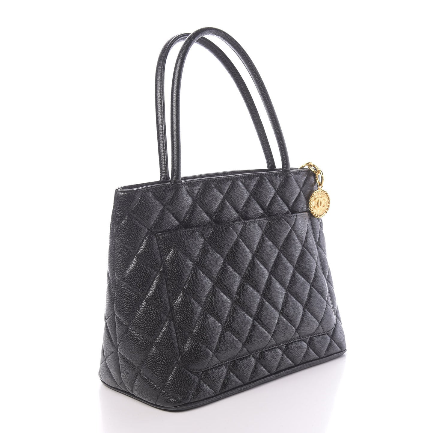 Caviar Quilted Medallion Tote Black