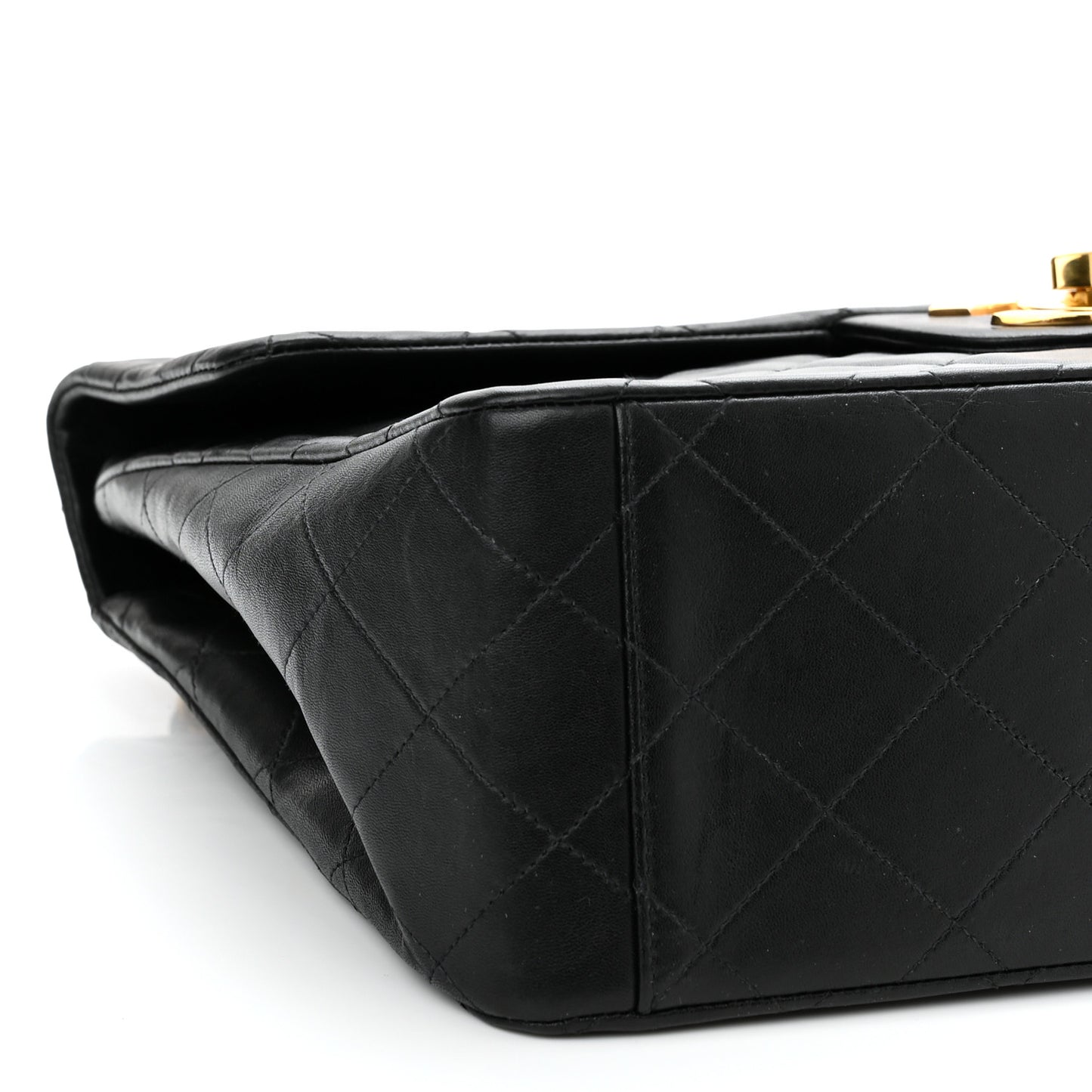 Lambskin Quilted XL Jumbo Single Flap Black