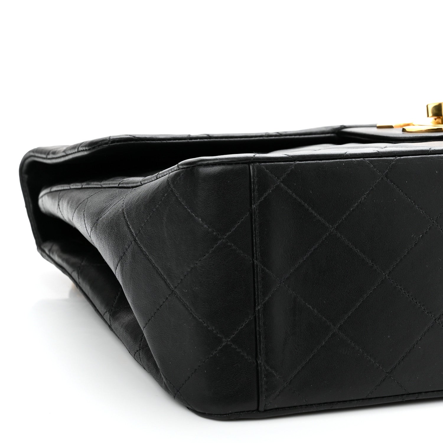 Chanel Lambskin Quilted XL Jumbo Single Flap Black 9 of 10