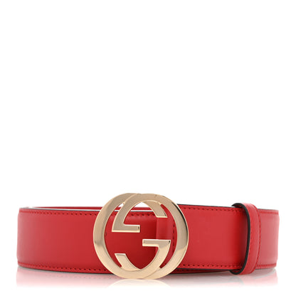 Gucci Moon Calfskin Interlocking G 37mm Belt 90 36 Vibrant Red 1 of 7