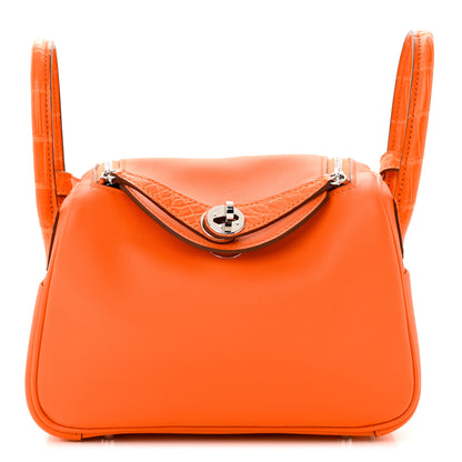 Hermes Matte Alligator Swift Mini Touch Lindy 20 Orange 1 of 10