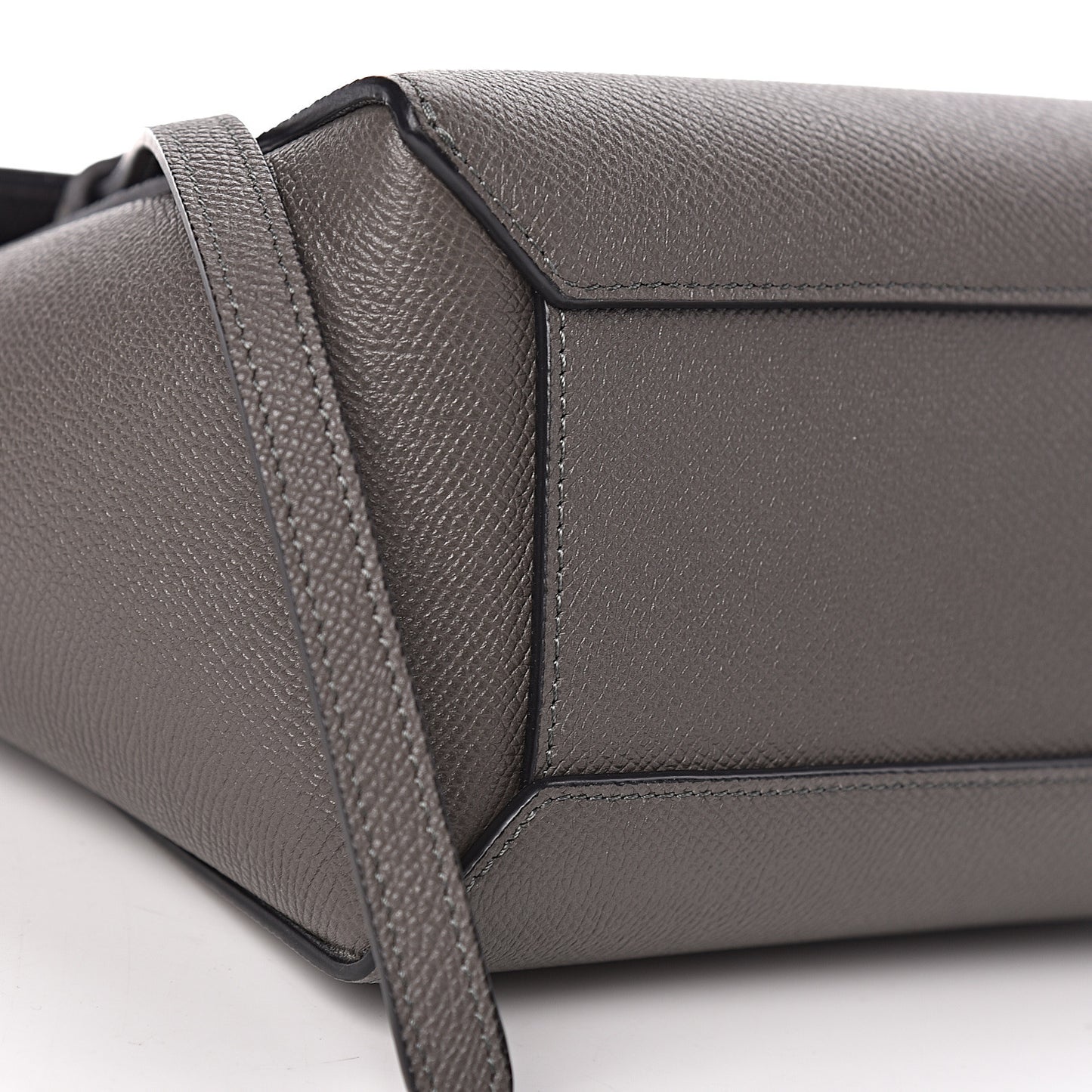 Grained Calfskin Nano Belt Bag Grey