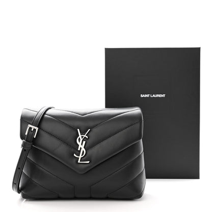 Saint Laurent Calfskin Y Quilted Monogram Toy Loulou Crossbody Bag Black 11 of 11