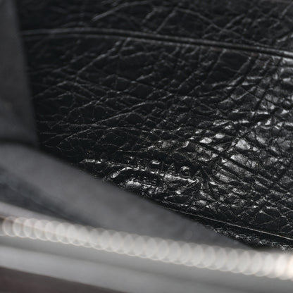 Balenciaga Agneau Classic Silver Hardware Continental Zip Around Wallet Black 6 of 11