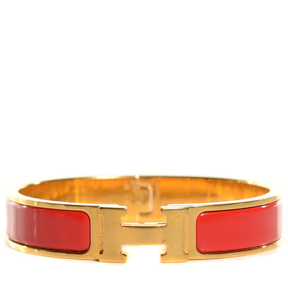 Hermes Narrow Enamel Clic Clac H Bracelet Capucine 1 of 6