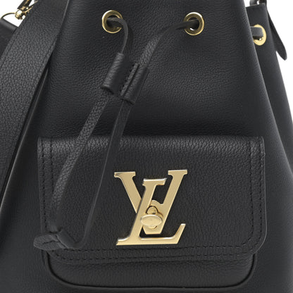 Louis Vuitton Calfskin Lockme Bucket MM Black 7 of 11