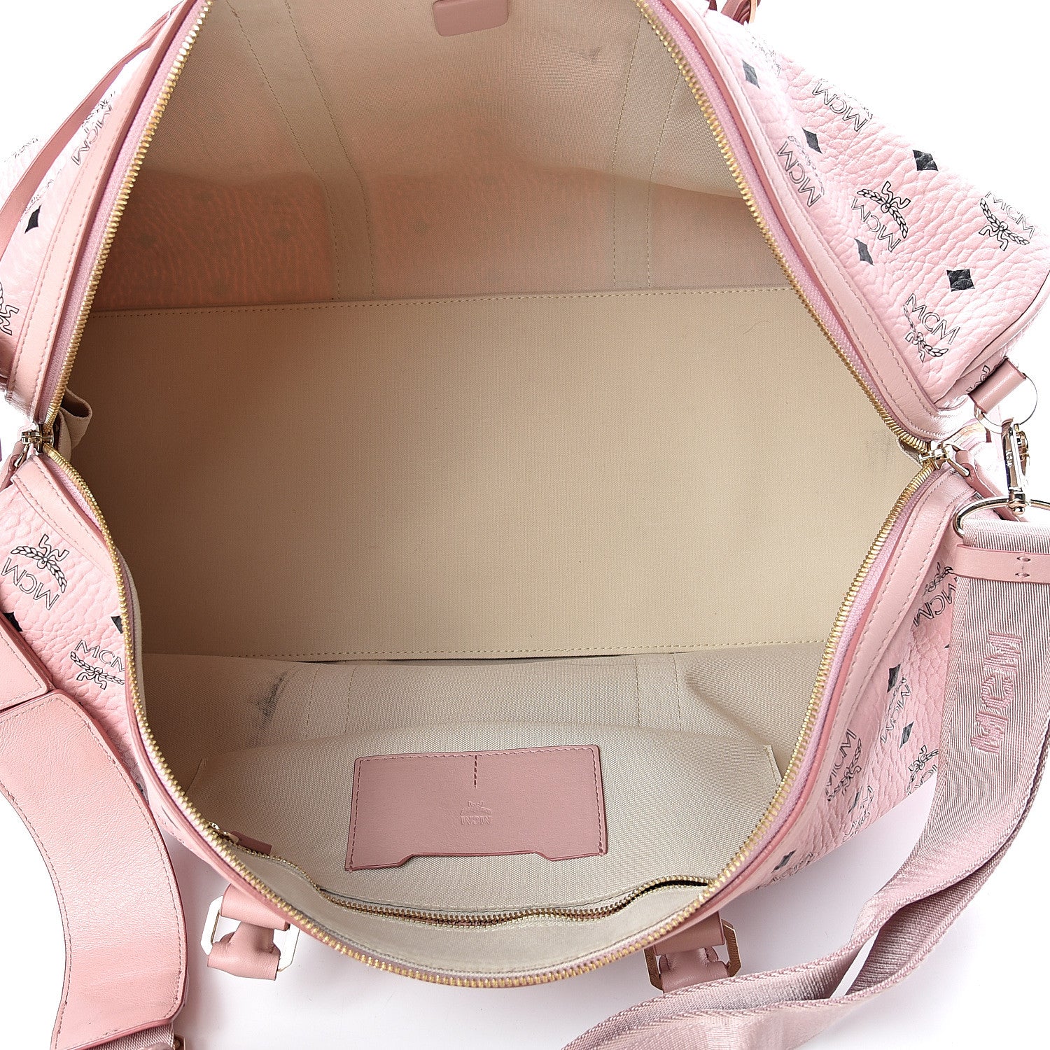 MCM Visetos Large Traveler Weekender Bag Light Pink 5 of 19