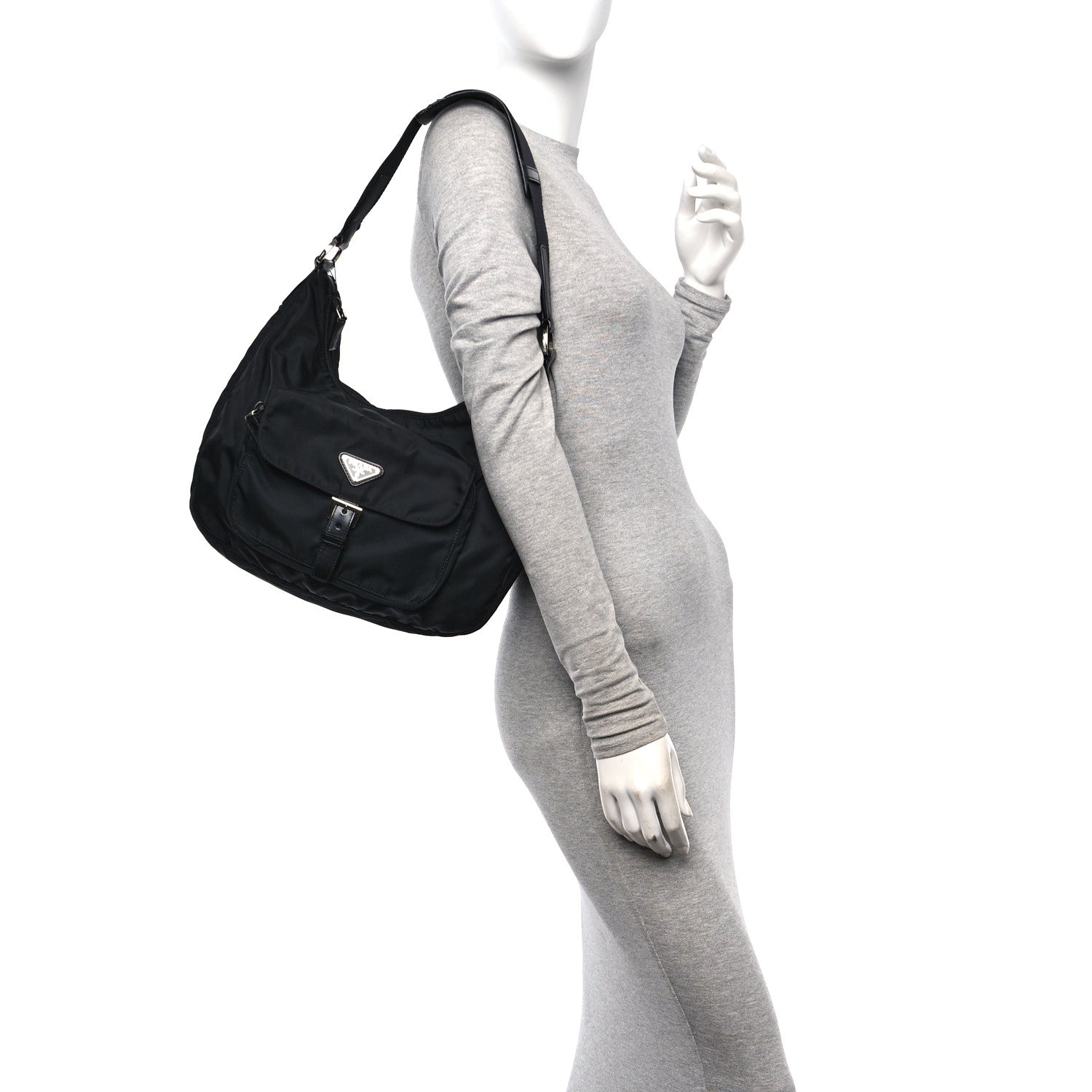 Prada Tessuto Nylon Hobo Black 2 of 10