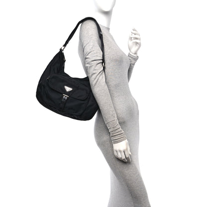 Prada Tessuto Nylon Hobo Black 2 of 10