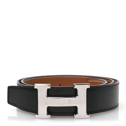Hermes Box Togo 32mm H Belt 85 Black Gold 1 of 6