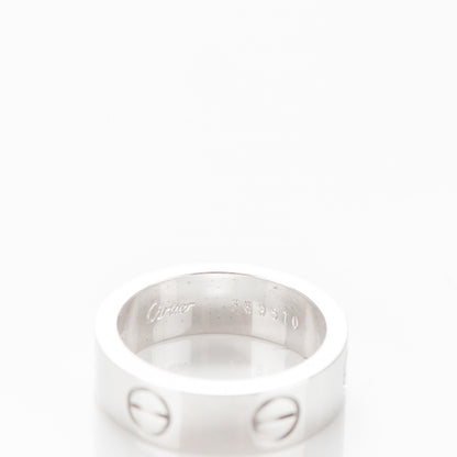 Cartier 18K White Gold 5.5mm LOVE Ring 49 4.75 5 of 5
