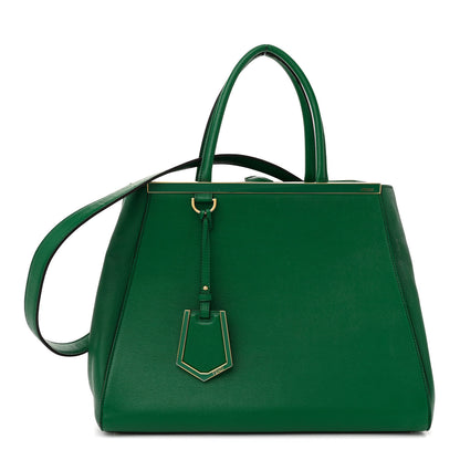 Fendi Vitello Elite Flamingo Regular 2Jours Tote Emerald 1 of 18