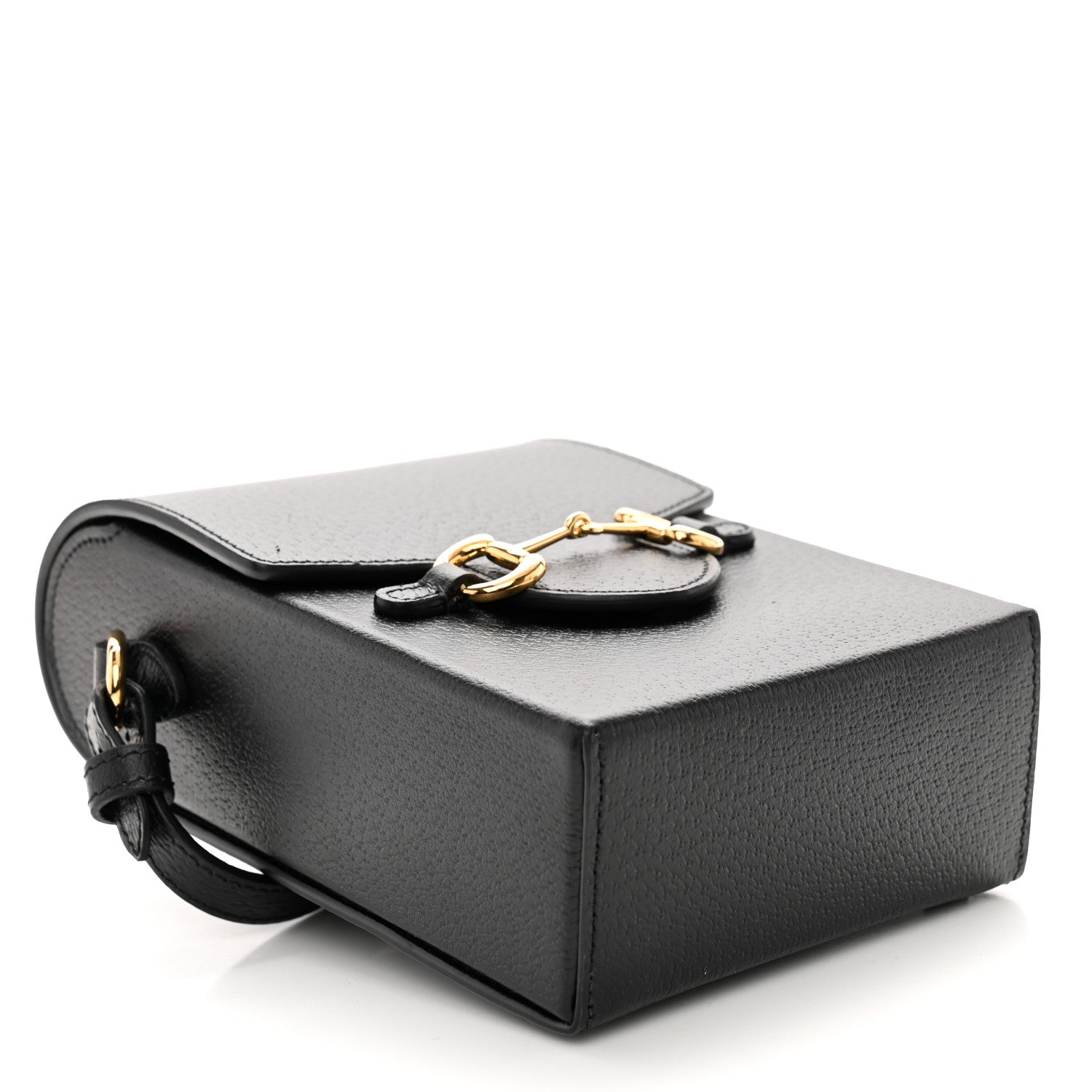 Gucci Dollar Calfskin Vertical Horsebit 1955 Crossbody Bag Black 4 of 12