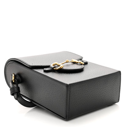 Gucci Dollar Calfskin Vertical Horsebit 1955 Crossbody Bag Black 4 of 12