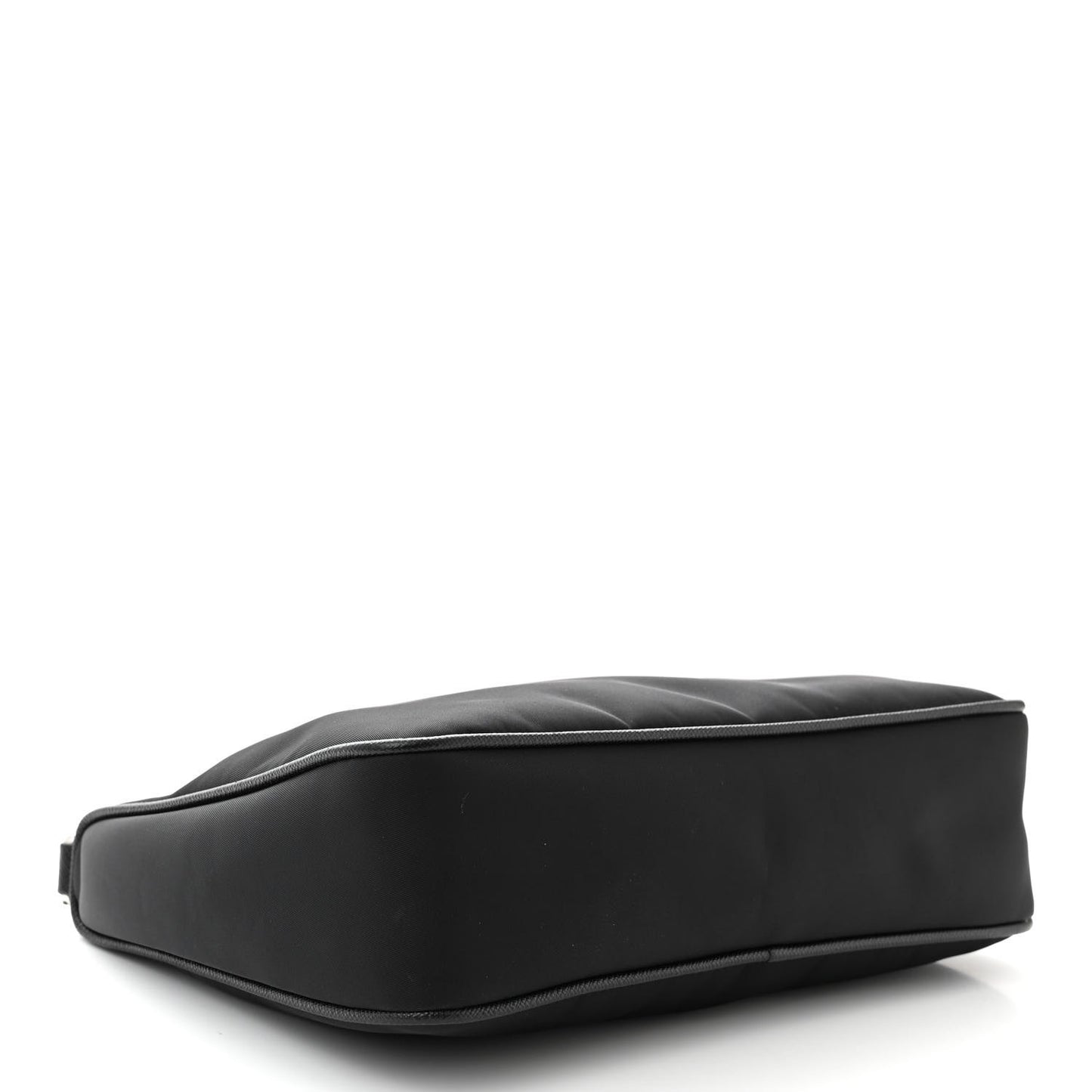 Re-Nylon Saffiano Pocket Zippered Shoulder Bag Black