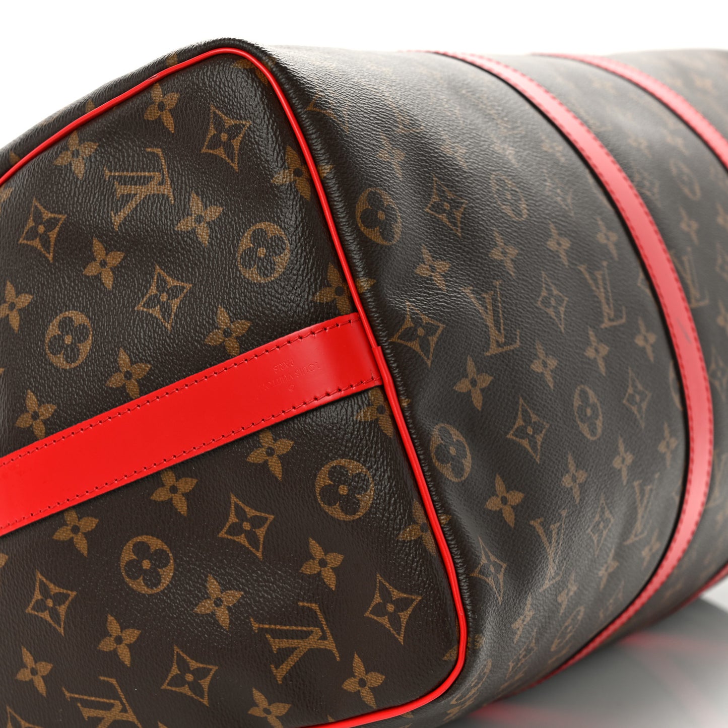 Calfskin Monogram Keepall Bandouliere 50 Coquelicot