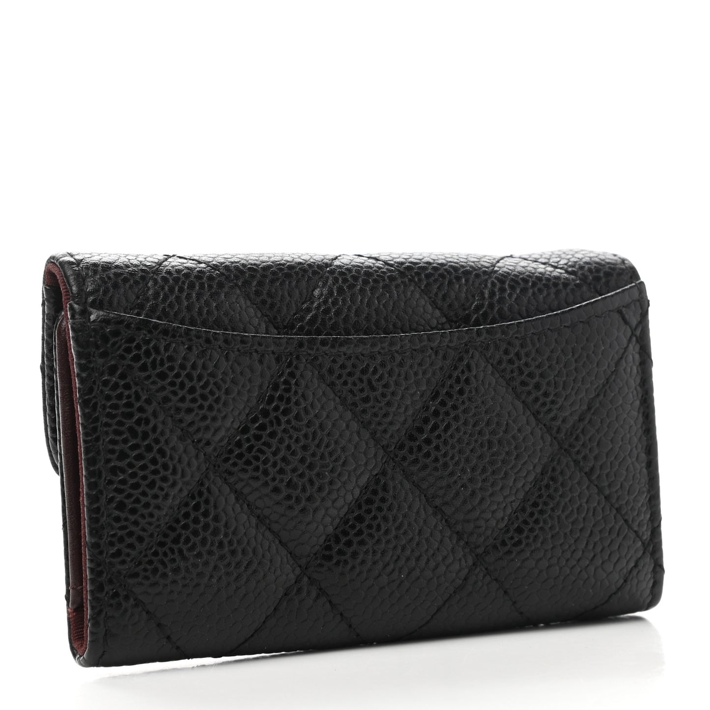 Caviar Quilted 6 Key Holder Black