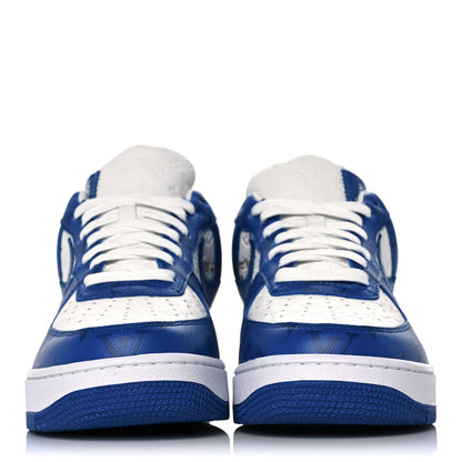 Louis Vuitton X NIKE AIR FORCE 1 Calfskin Monogram Mens Sneakers 9 Blue 2 of 10