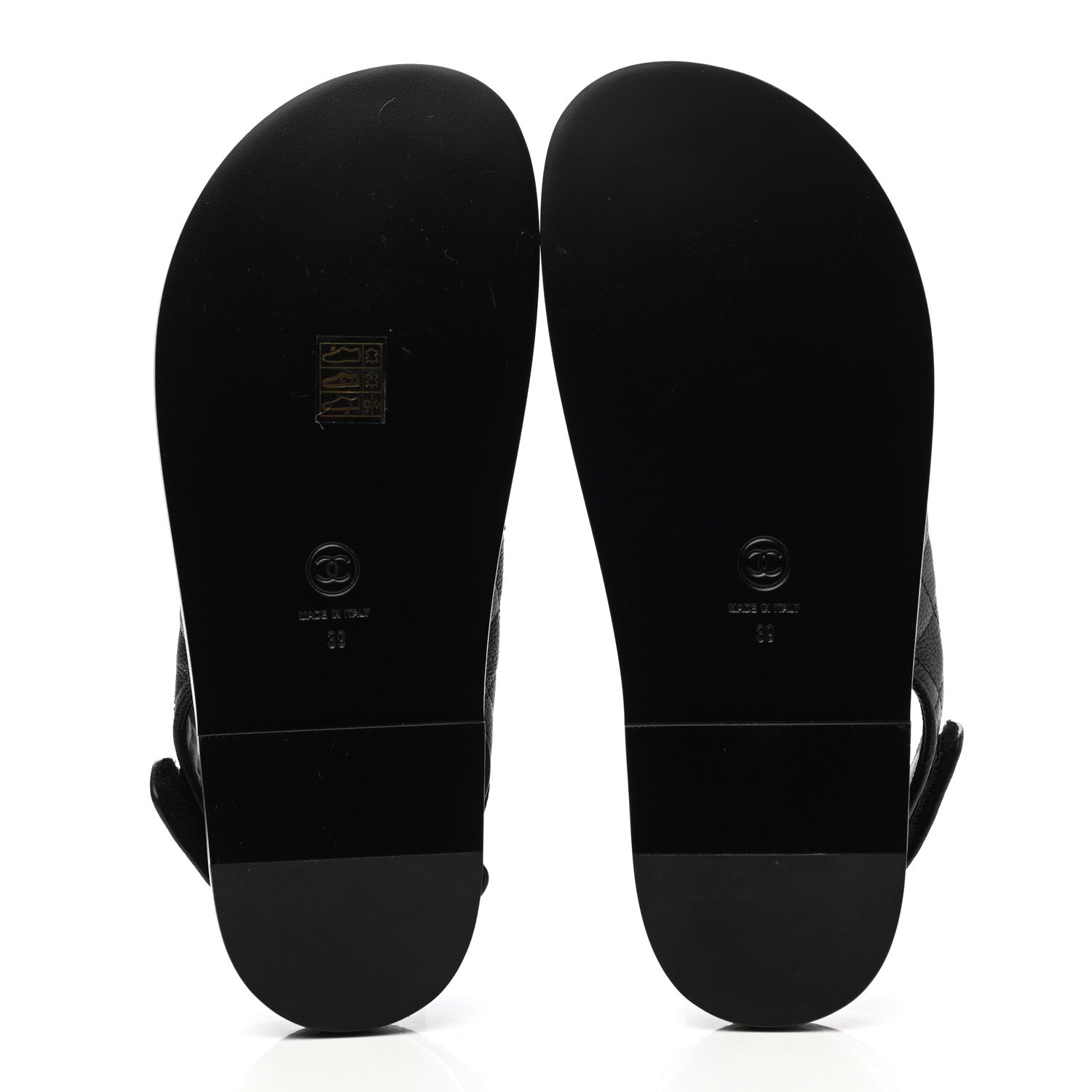 Chanel Grained Calfskin Velcro Dad Sandals 39 Black 5 of 8