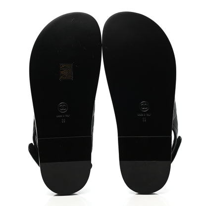 Chanel Grained Calfskin Velcro Dad Sandals 39 Black 5 of 8