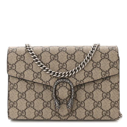 Gucci GG Supreme Monogram Mini Dionysus Chain Wallet Beige Taupe 1 of 12