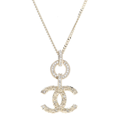 Chanel Crystal CC Drop Logo Necklace Gold 4 of 6