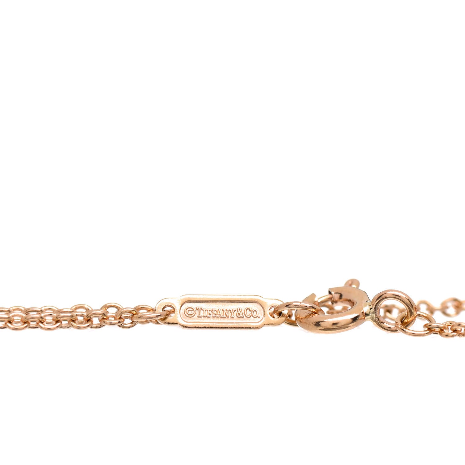 Tiffany 18K Rose Gold Diamond T Double Chain Bracelet 4 of 4
