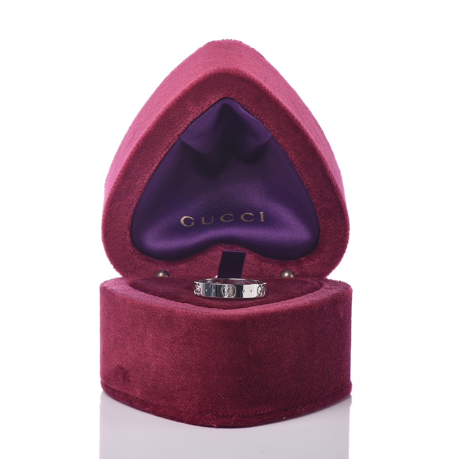 Gucci 18K White Gold 4mm Icon Thin Band Ring 60 9 7 of 7