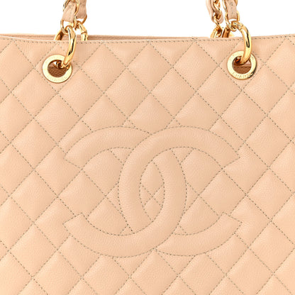 Chanel Caviar Quilted Grand Shopping Tote GST Light Beige 8 of 11
