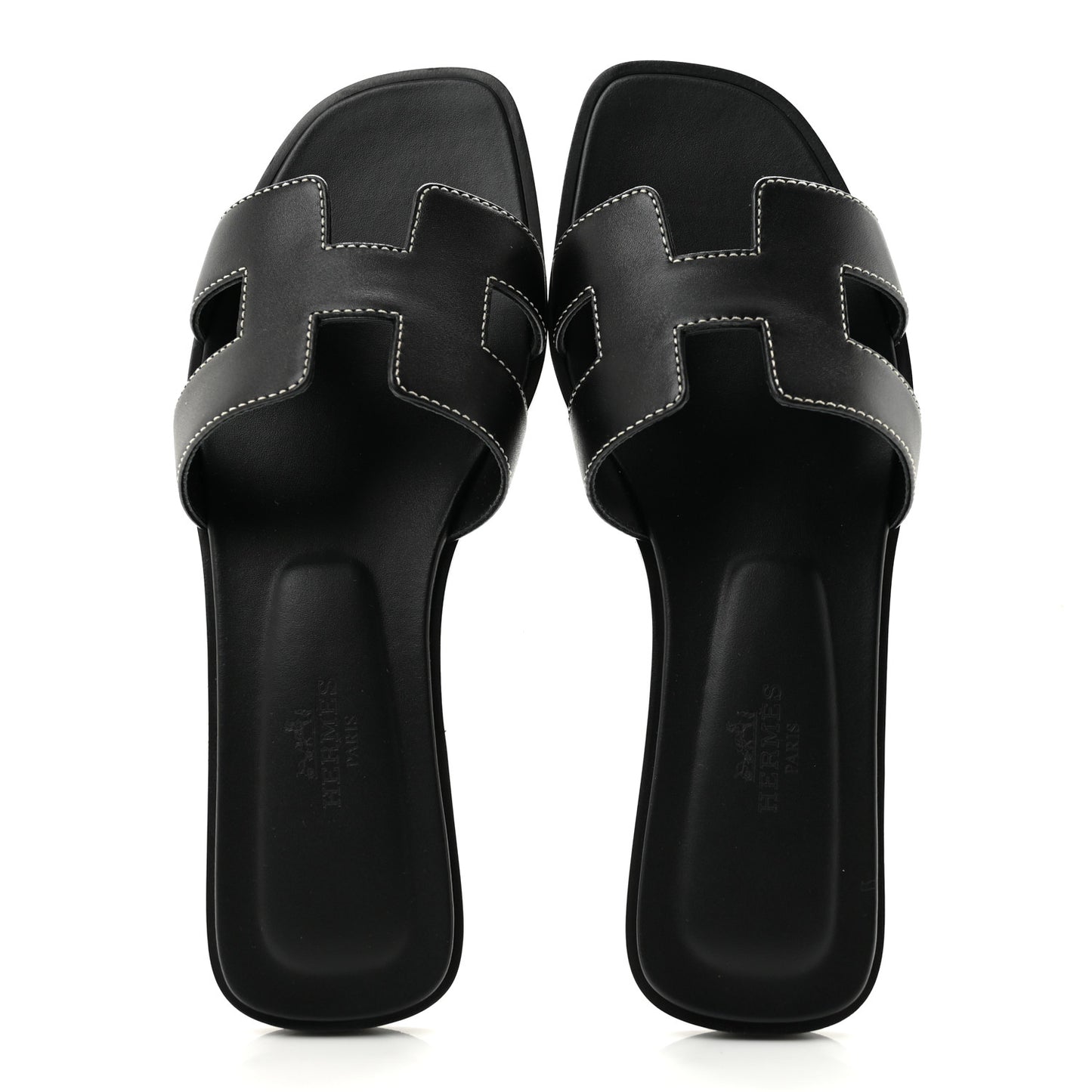 Box Calfskin Oran Sandals 36 Black